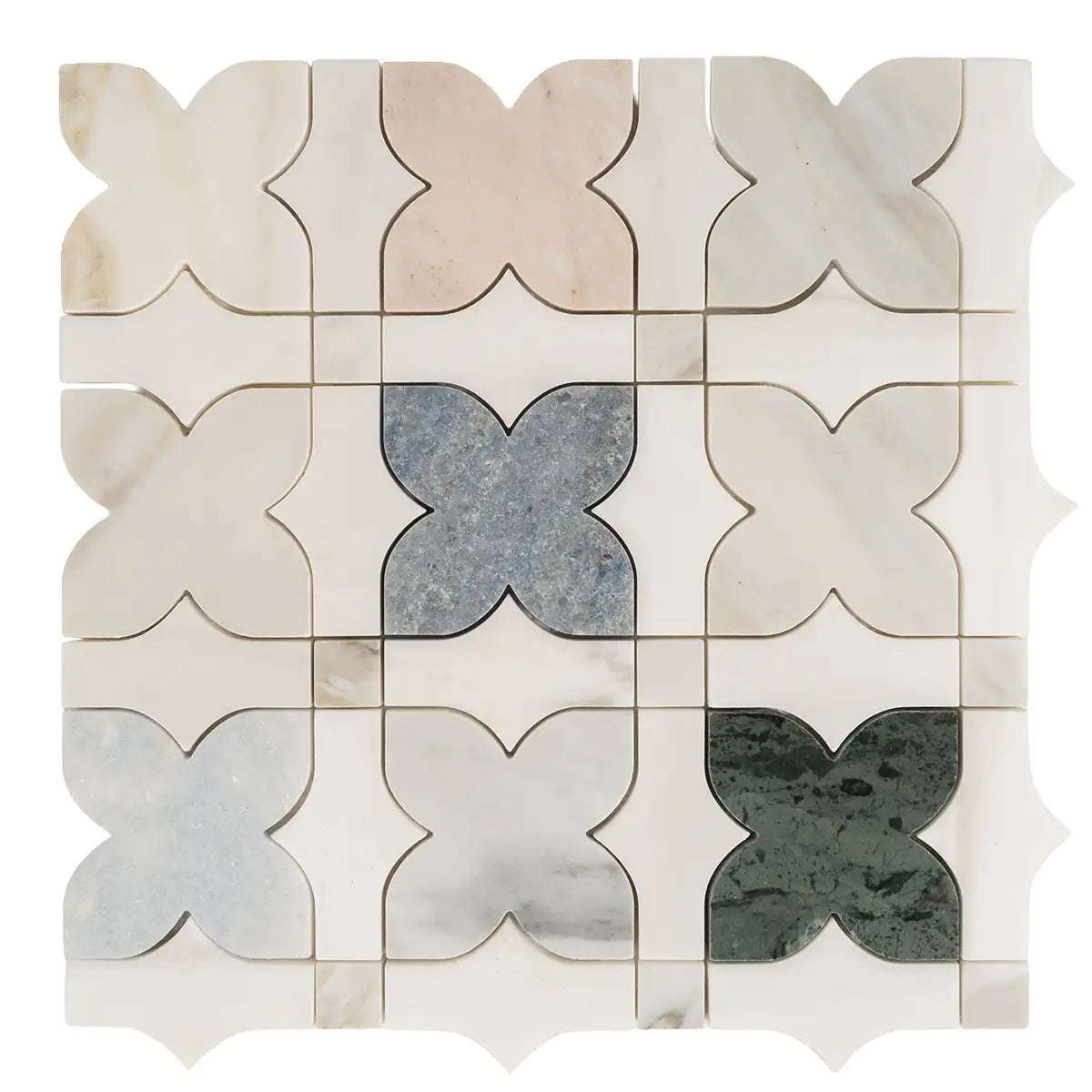 Geometria Marble Multicolor Stars Mosaic Tile | Tile Club