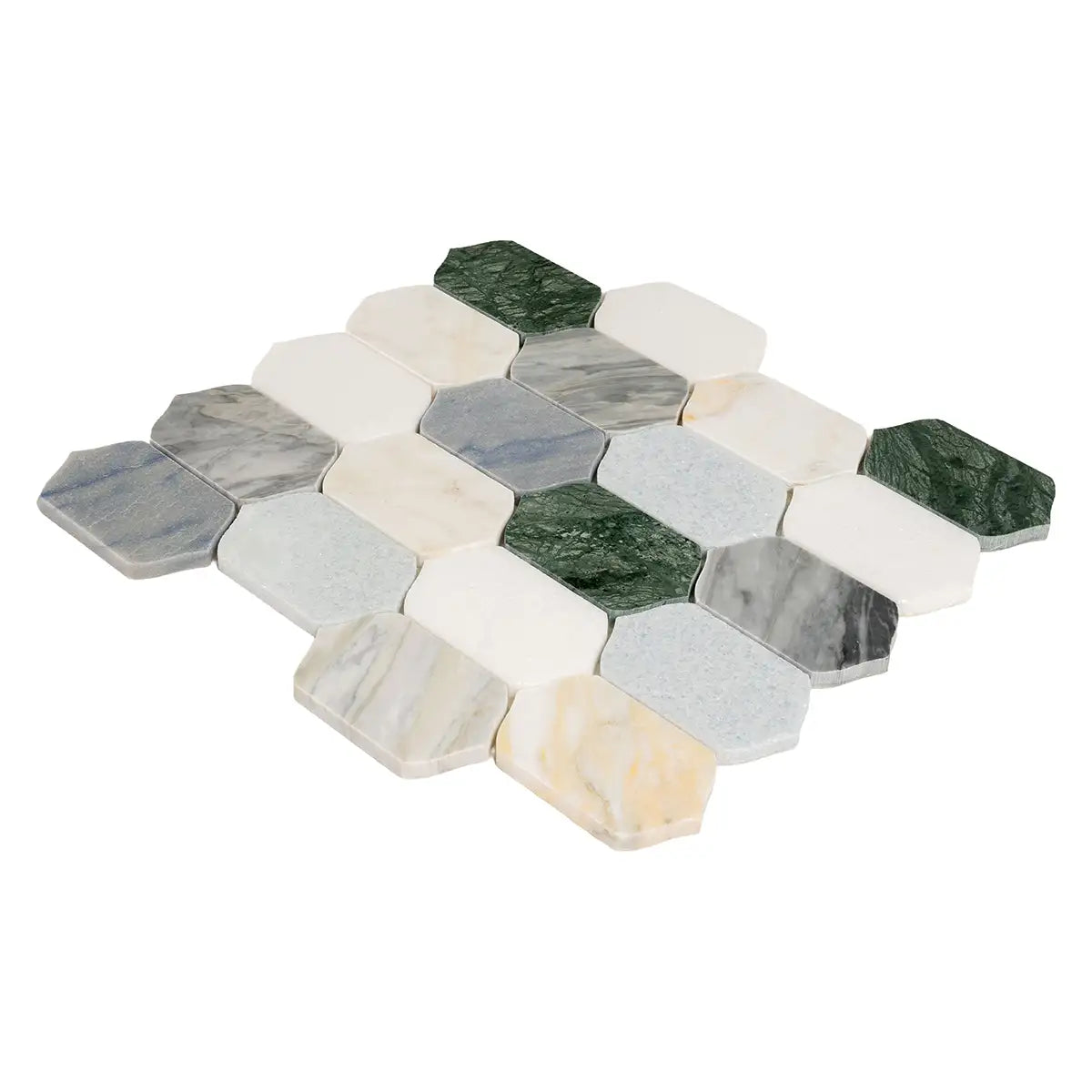 Geometria Marble Multicolor Picket Mosaic Tile | Tile Club