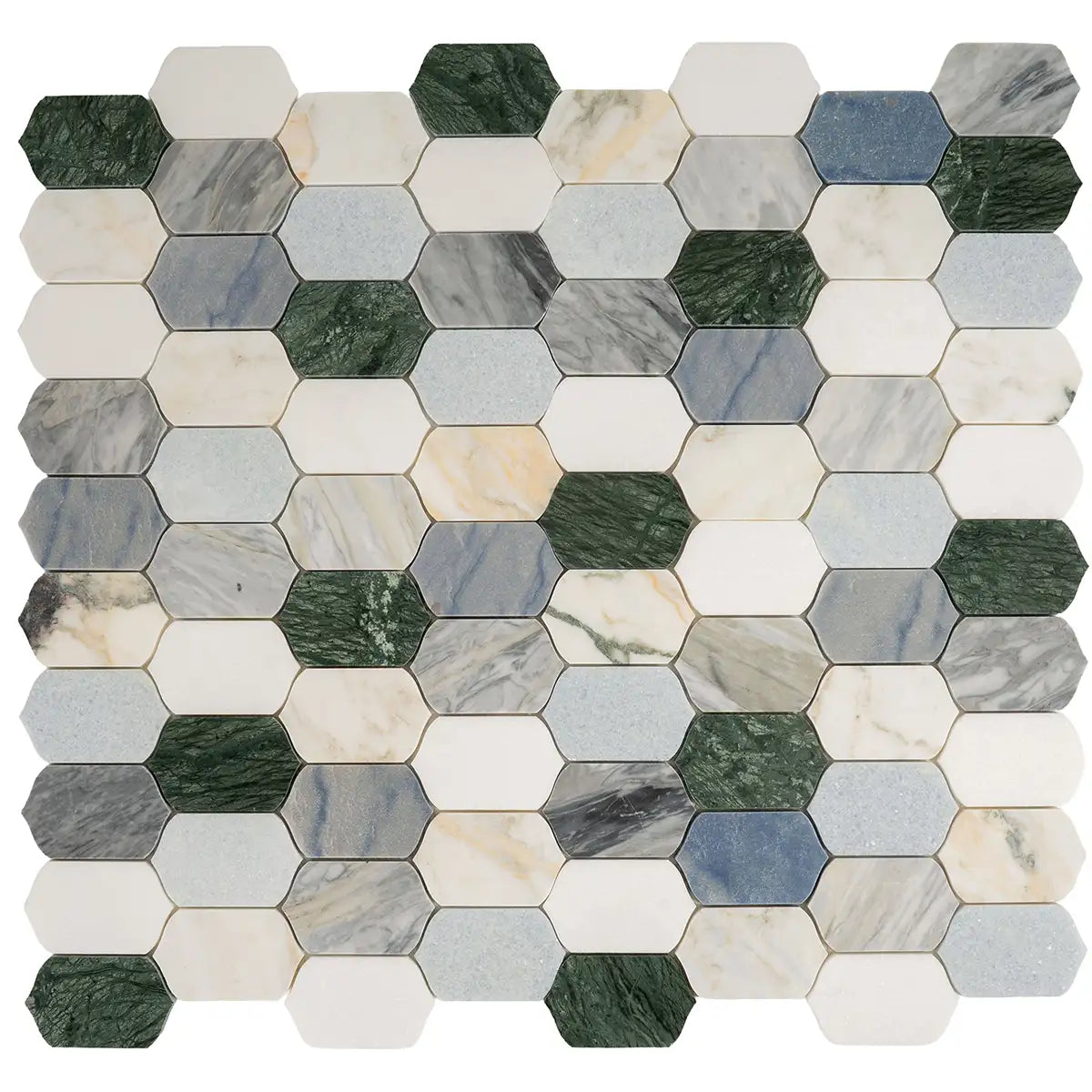 Geometria Marble Multicolor Picket Mosaic Tile | Tile Club