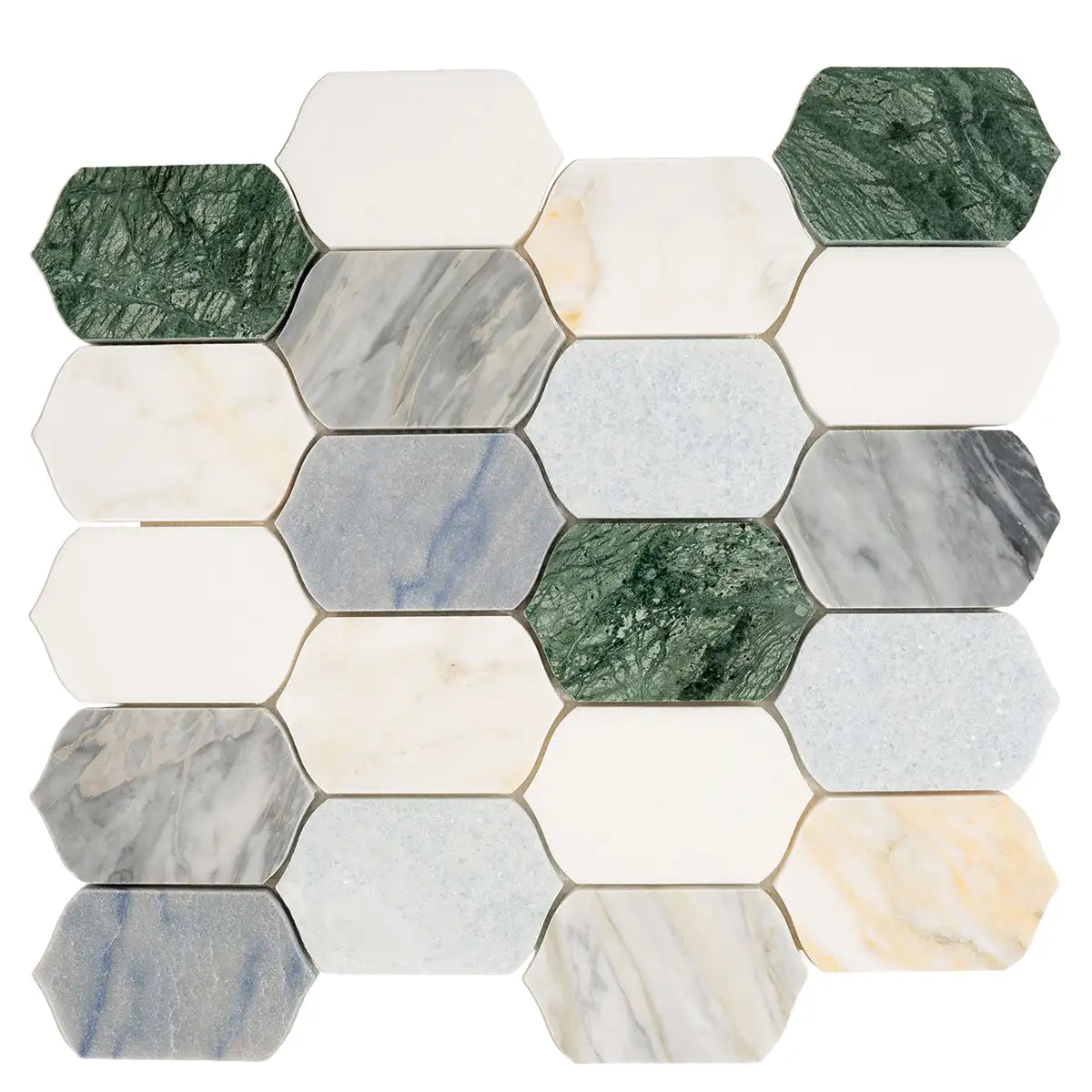 Geometria Marble Multicolor Picket Mosaic Tile | Tile Club