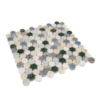 Geometria Marble Multicolor Penny Mosaic Tile | Tile Club
