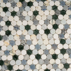 Geometria Marble Multicolor Penny Mosaic Tile | Tile Club