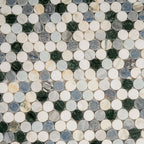Geometria Marble Multicolor Penny Mosaic Tile | Tile Club