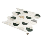 Geometria Marble Eclipse Moon Mosaic Tile | Tile Club