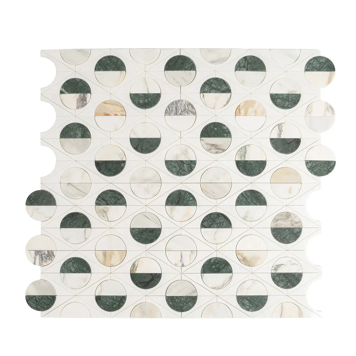 Geometria Marble Eclipse Moon Mosaic Tile | Tile Club