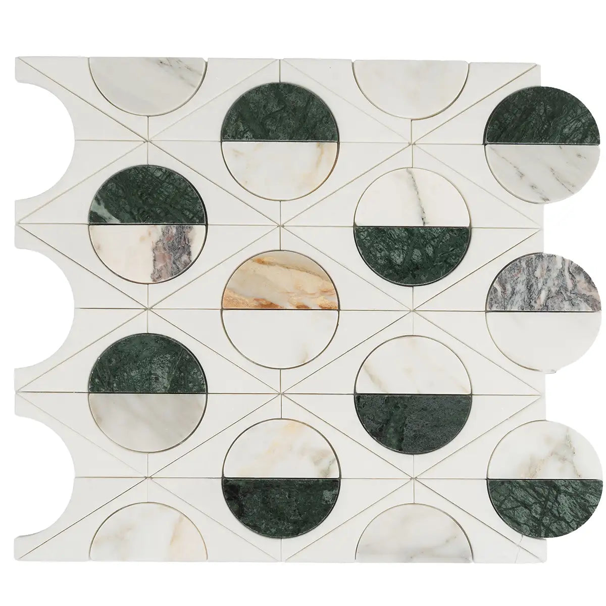 Geometria Marble Eclipse Moon Mosaic Tile | Tile Club