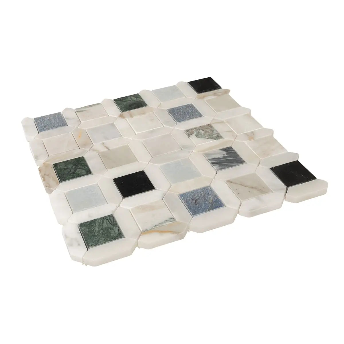 Geometria Marble Multicolor Octagon Mosaic Tile | Tile Club