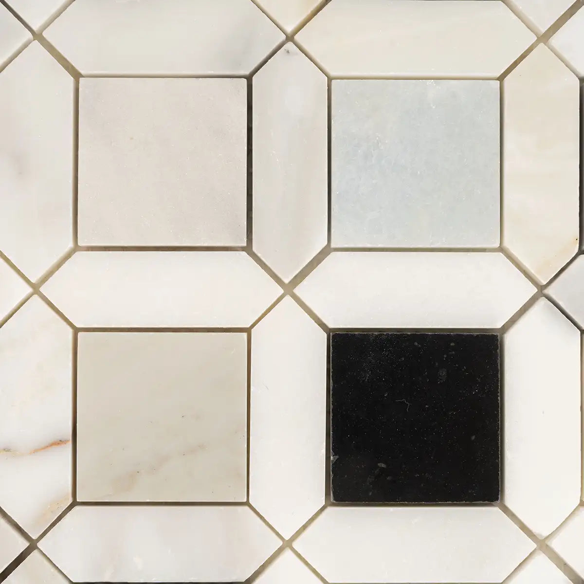 Geometria Marble Multicolor Octagon Mosaic Tile | Tile Club