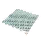 Pale Aqua Glass Penny Round Tile | Tile Club