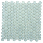 Pale Aqua Glass Penny Round Tile | Tile Club