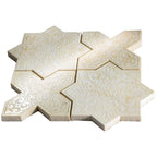 Moroccan Star & Cross Crema Etched Marble Mosaic Tile | Tile Club