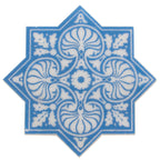 Moroccan Star & Cross Blue Etched Marble Mosaic Tile | Tile Club