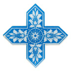 Moroccan Star & Cross Blue Etched Marble Mosaic Tile | Tile Club