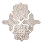Babylon Grey Star & Cross Etched Marble Mosaic Tile | Tile Club