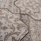 Babylon Grey Star & Cross Etched Marble Mosaic Tile | Tile Club