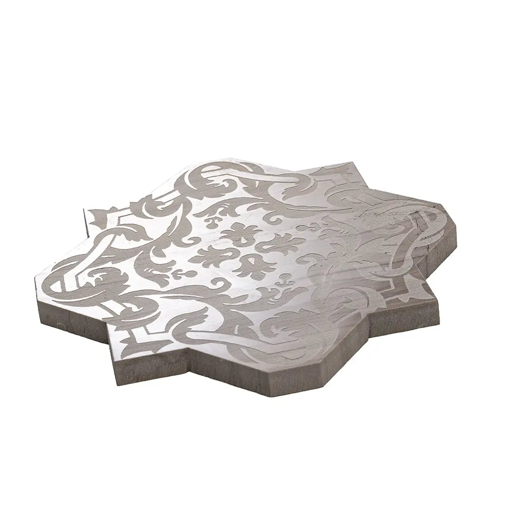 Babylon Grey Star & Cross Etched Marble Mosaic Tile | Tile Club
