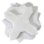 Babylon White Star & Cross Etched Marble Mosaic Tile | Tile Club