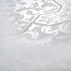Babylon White Star & Cross Etched Marble Mosaic Tile | Tile Club