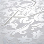 Babylon White Star & Cross Etched Marble Mosaic Tile | Tile Club
