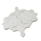 Babylon White Star & Cross Etched Marble Mosaic Tile | Tile Club