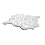 Babylon White Star & Cross Etched Marble Mosaic Tile | Tile Club