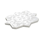 Babylon White Star & Cross Etched Marble Mosaic Tile | Tile Club