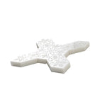 Babylon White Star & Cross Etched Marble Mosaic Tile | Tile Club