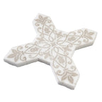 Babylon Antique Star & Cross Etched Marble Mosaic Tile | Tile Club