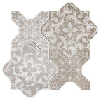 Babylon Antique Star & Cross Etched Marble Mosaic Tile | Tile Club