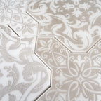Babylon Antique Star & Cross Etched Marble Mosaic Tile | Tile Club