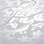 Moroccan Star & Cross White Etched Marble Mosaic Tile | Tile Club