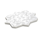 Moroccan Star & Cross White Etched Marble Mosaic Tile | Tile Club