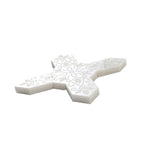 Moroccan Star & Cross White Etched Marble Mosaic Tile | Tile Club