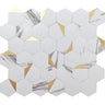 White and Gold Hexagon Peel and Stick Tile