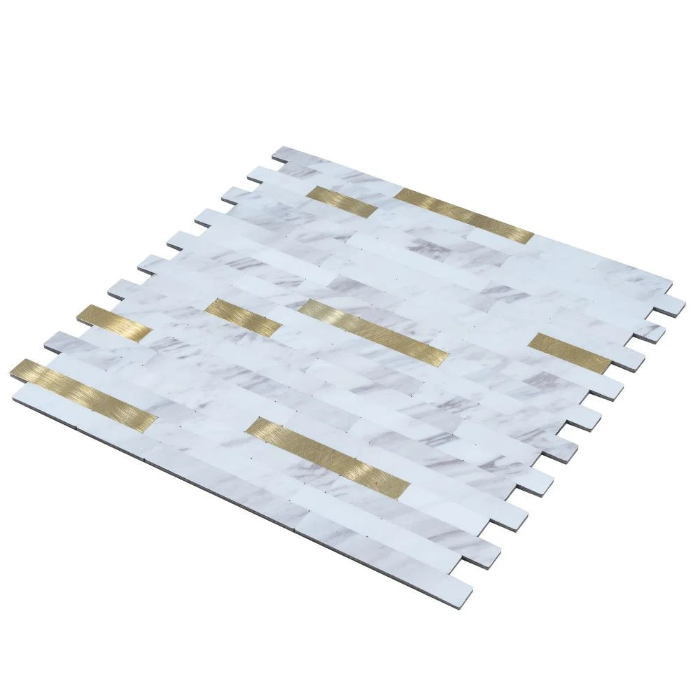 White and Gold Stack Peel and Stick Tile | Tile Club