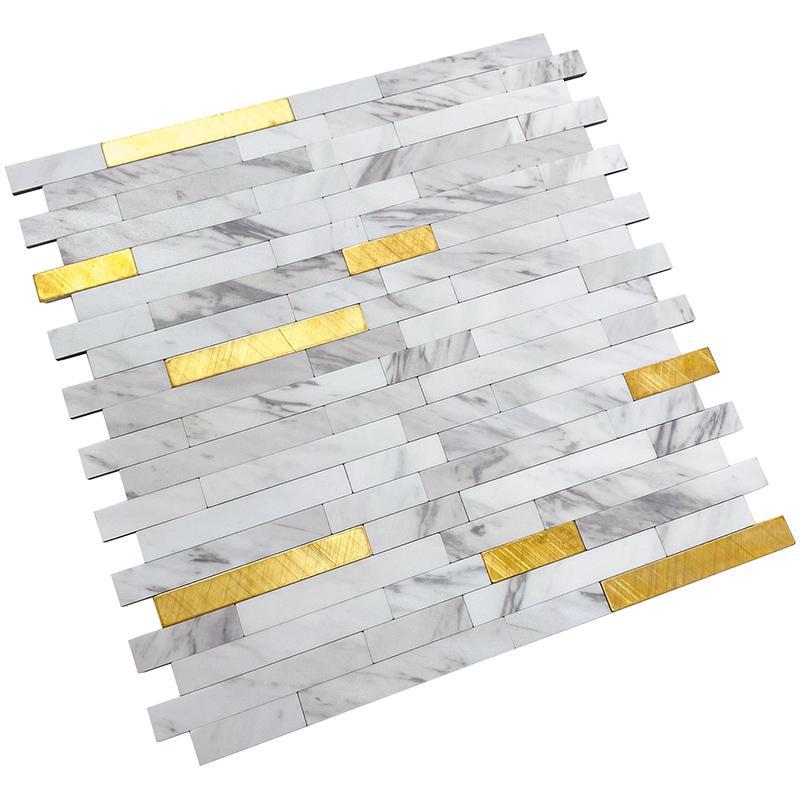 White and Gold Stack Peel and Stick Tile | Tile Club