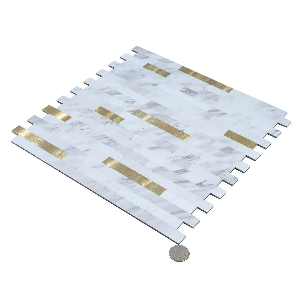 White and Gold Stack Peel and Stick Tile | Tile Club