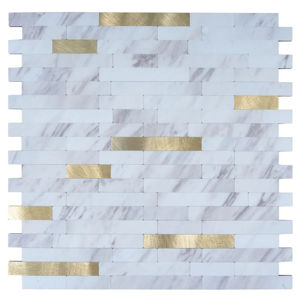 White and Gold Stack Peel and Stick Tile | Tile Club