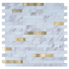 White and Gold Stack Peel and Stick Tile | Tile Club
