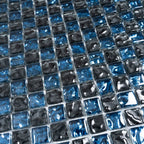 Shimmer Black Glass Mosaic Tile