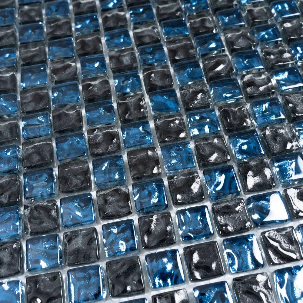 Shimmer Black Glass Mosaic Tile