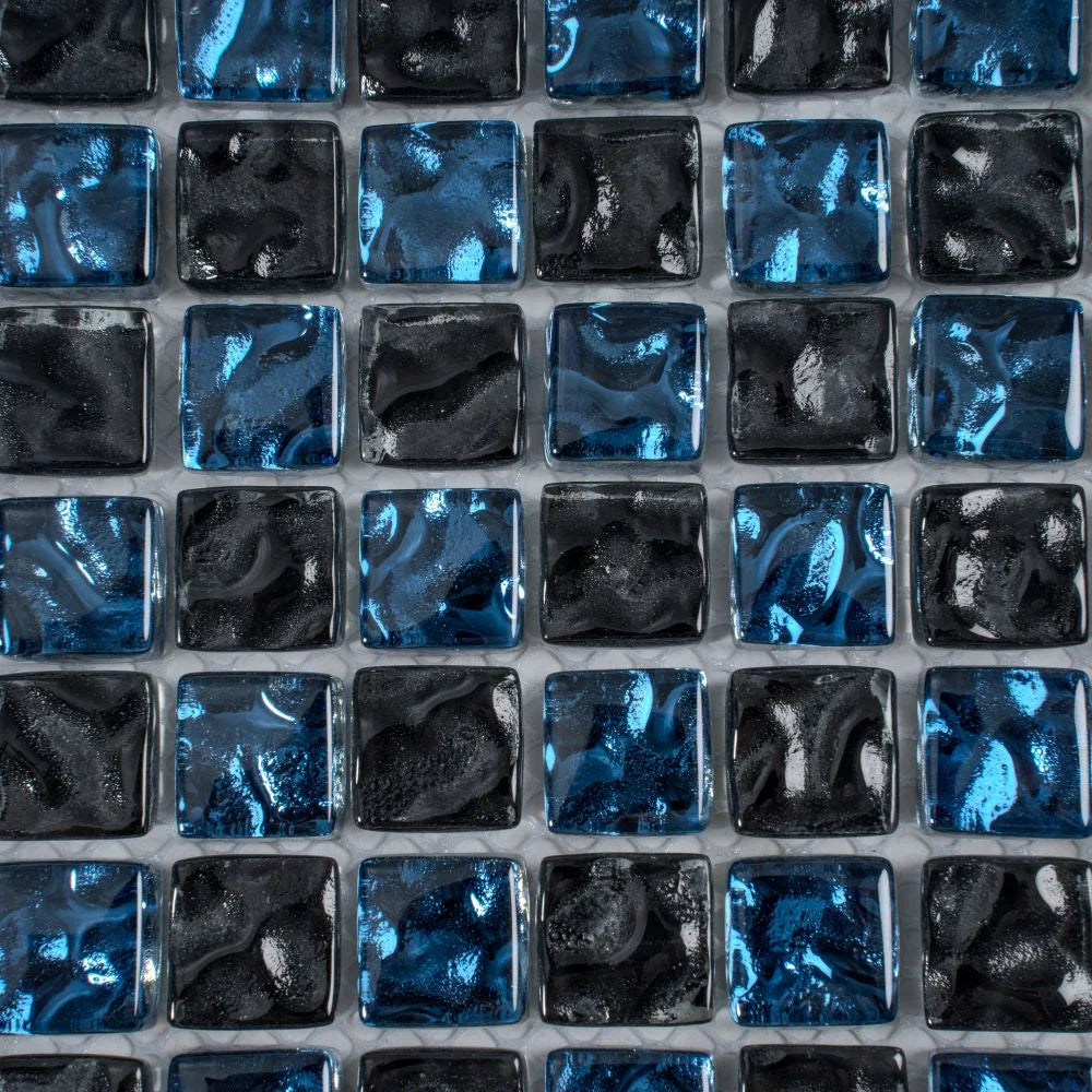 Shimmer Black Glass Mosaic Tile