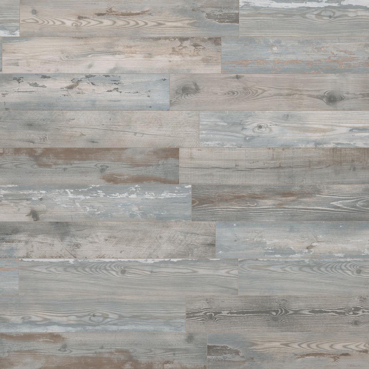 Painted Wood Blue Porcelain Tile