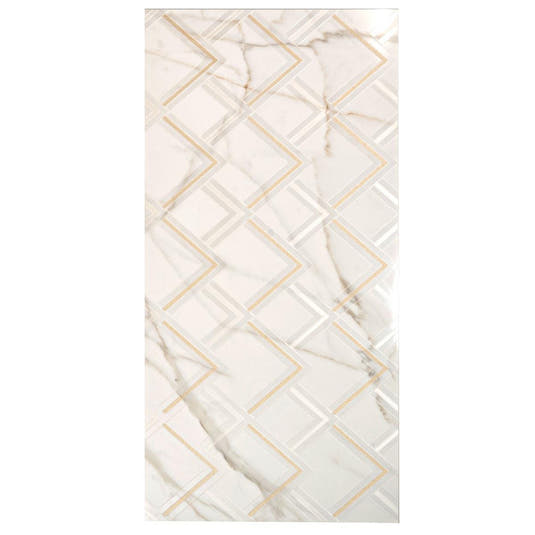 Panorama White Marbled Peak Porcelain Tile 24x48 | Tile Club