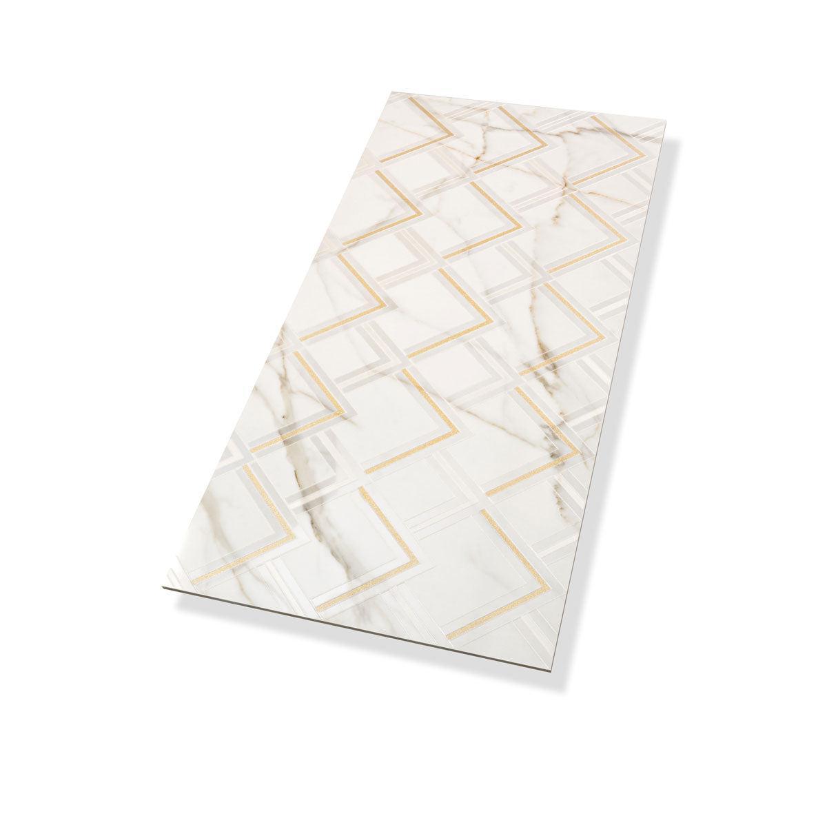 Panorama White Marbled Peak Porcelain Tile 24x48 | Tile Club