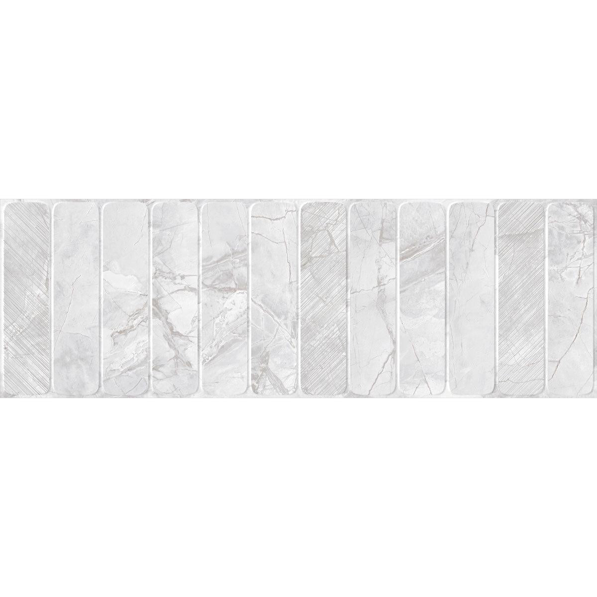 Panorama Gray Marbled Column Porcelain Tile 16x48