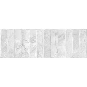 Panorama Gray Marbled Column Ceramic Tile 16x48 Sample