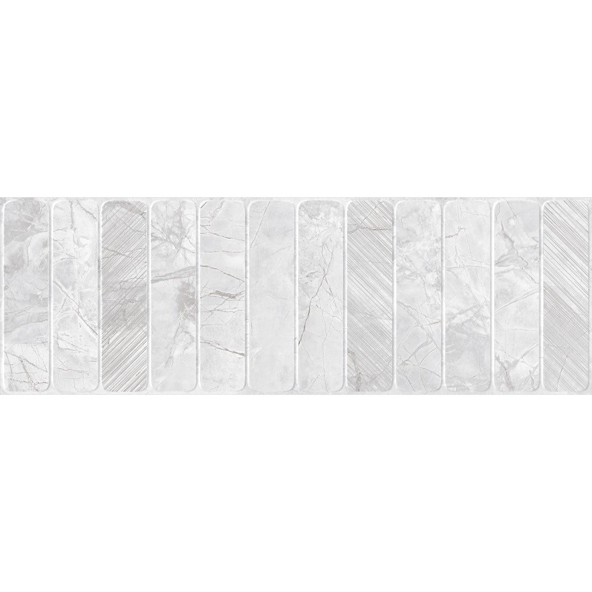 Panorama Gray Marbled Column Porcelain Tile 16x48