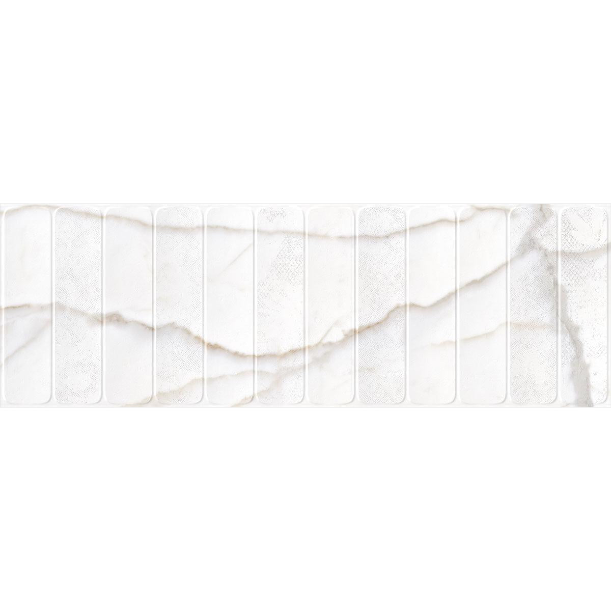Panorama White Marbled Column Porcelain Tile 16x48