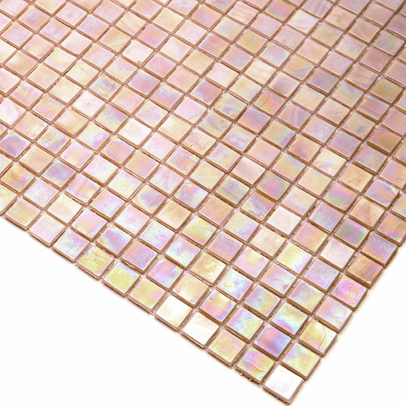 Peach Sunrise Glass Squares Tile | Tile Club